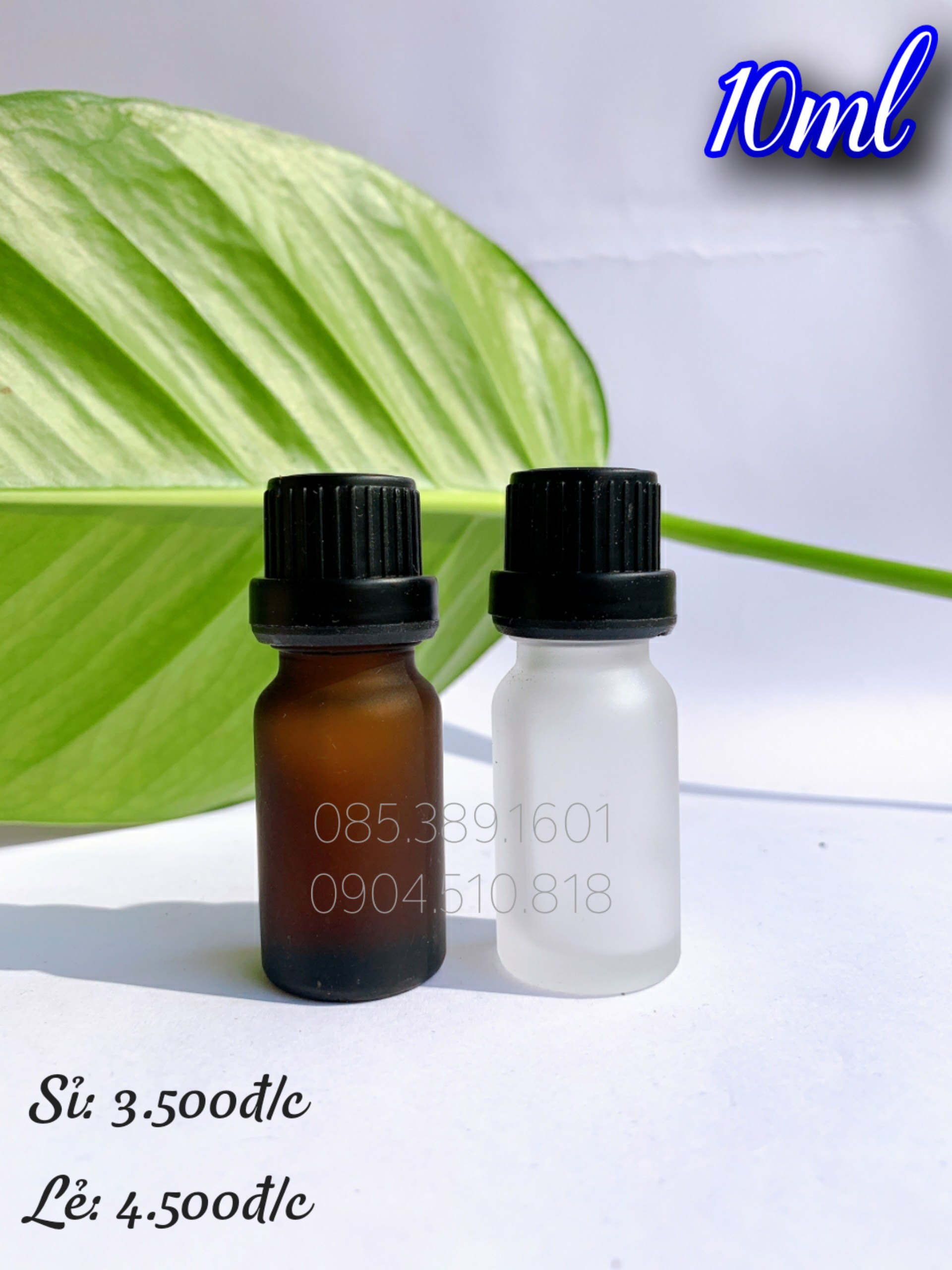 CHAI TINH DẦU 10ML MỜ NÚT NHỰA ĐEN