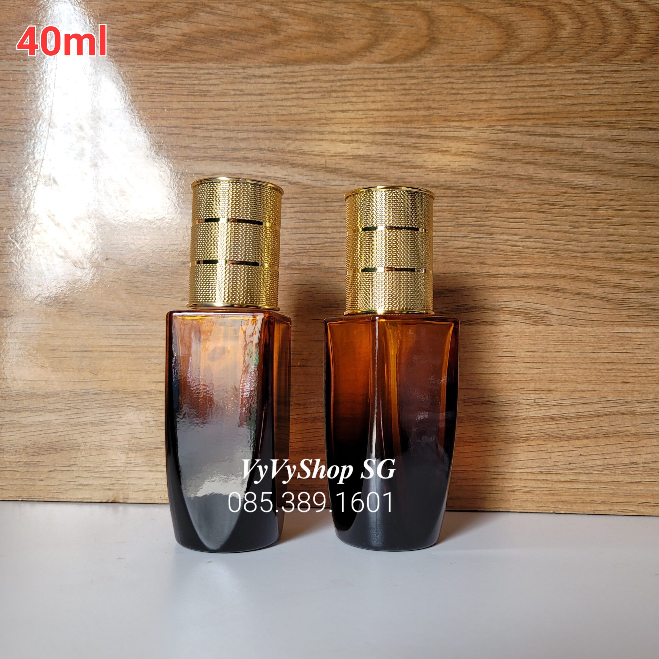 CHAI SERUM LỤC GIÁC NÂU 40ML KIỂU CỔ ĐIỂN CAO CẤP