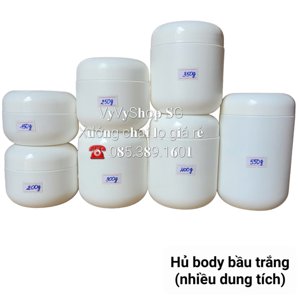 HỦ BODY TRÒN MÀU TRẮNG NHIỀU DUNG TÍCH