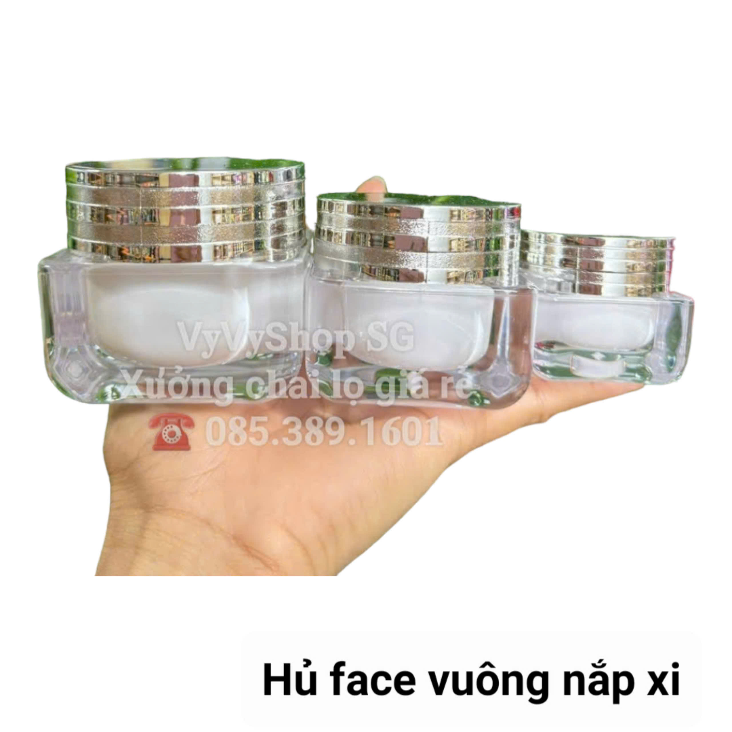 HỦ FACE VUÔNG NẮP XI CAO CẤP